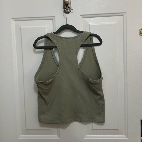 Abercrombie & Fitch Racerback Ribbed Tank Top - Sage Green - Medium - Picture 3 of 3